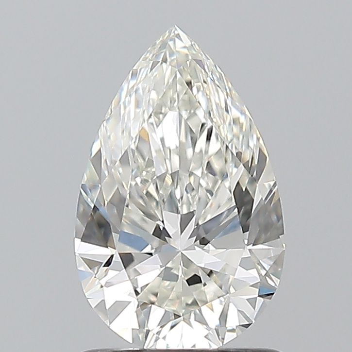 1.06-carat pear diamond with I color, null cut, and VVS1 clarity.