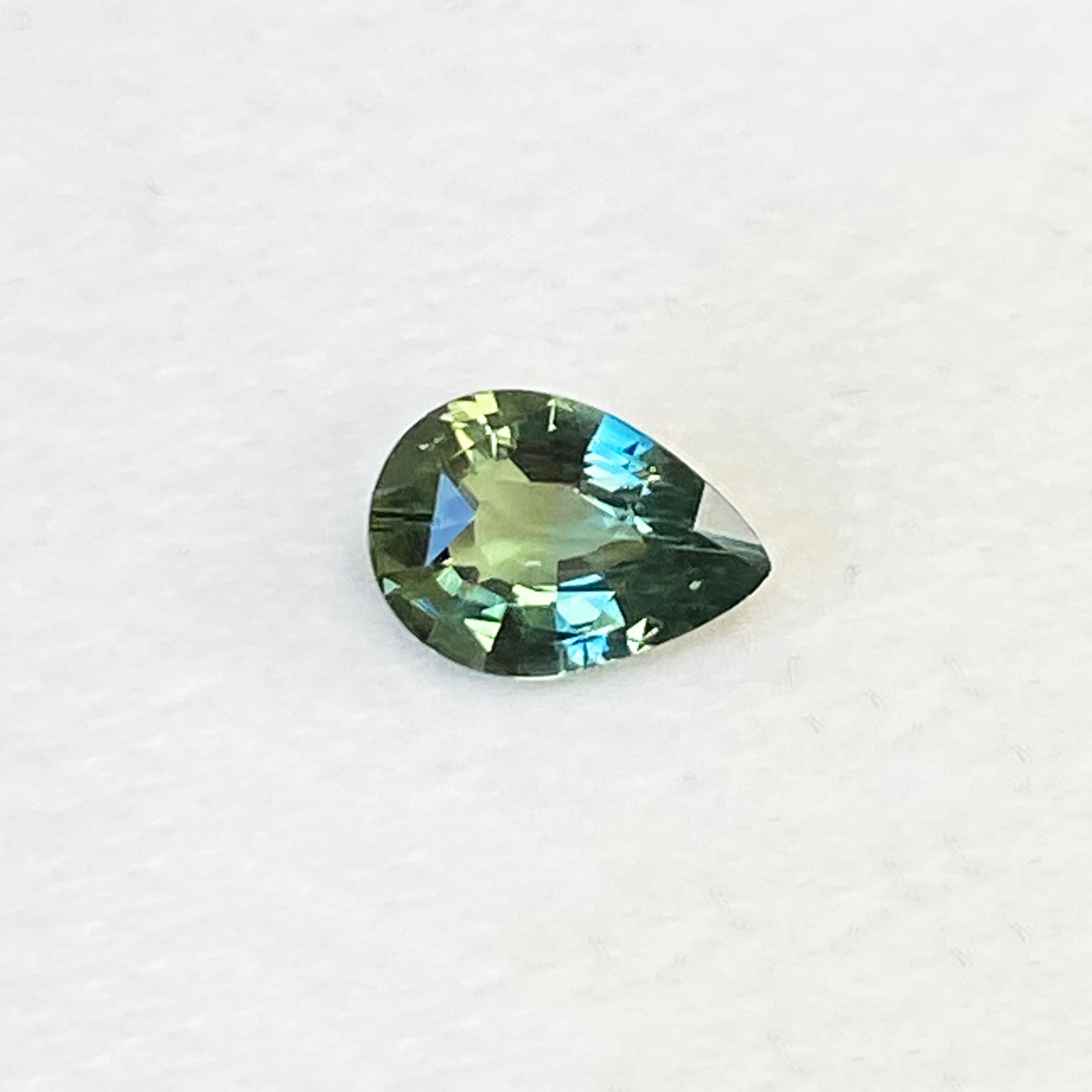 SAPPHIRE FACETED 1.31ct GREEN Blue Green EC MADAGASCAR HEATED