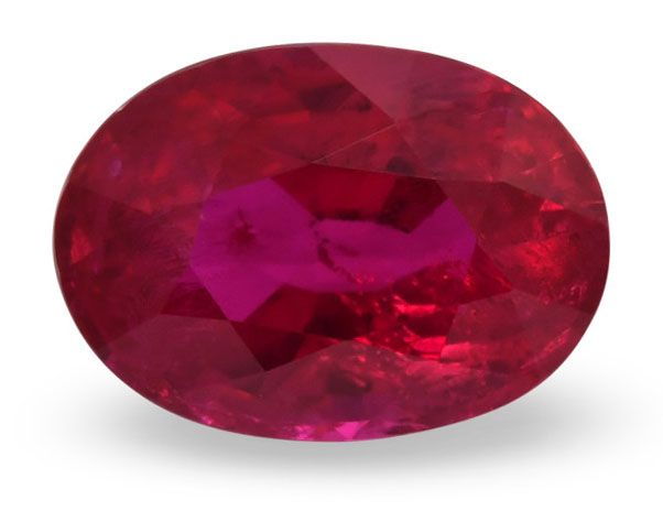 Rubin 1,02 ct, czerwony, szlif owalny