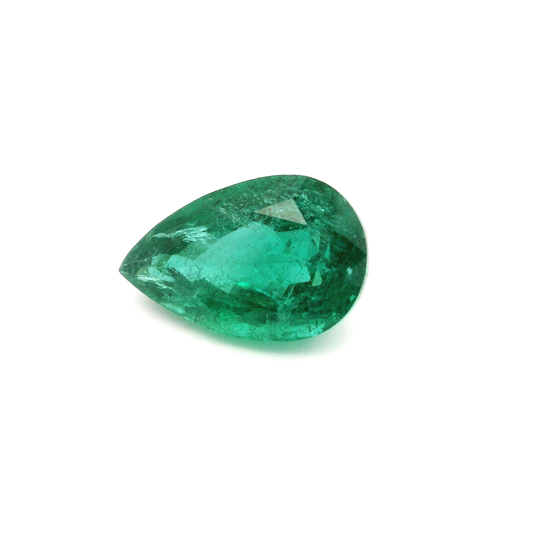 4.49 ct Pear Emerald