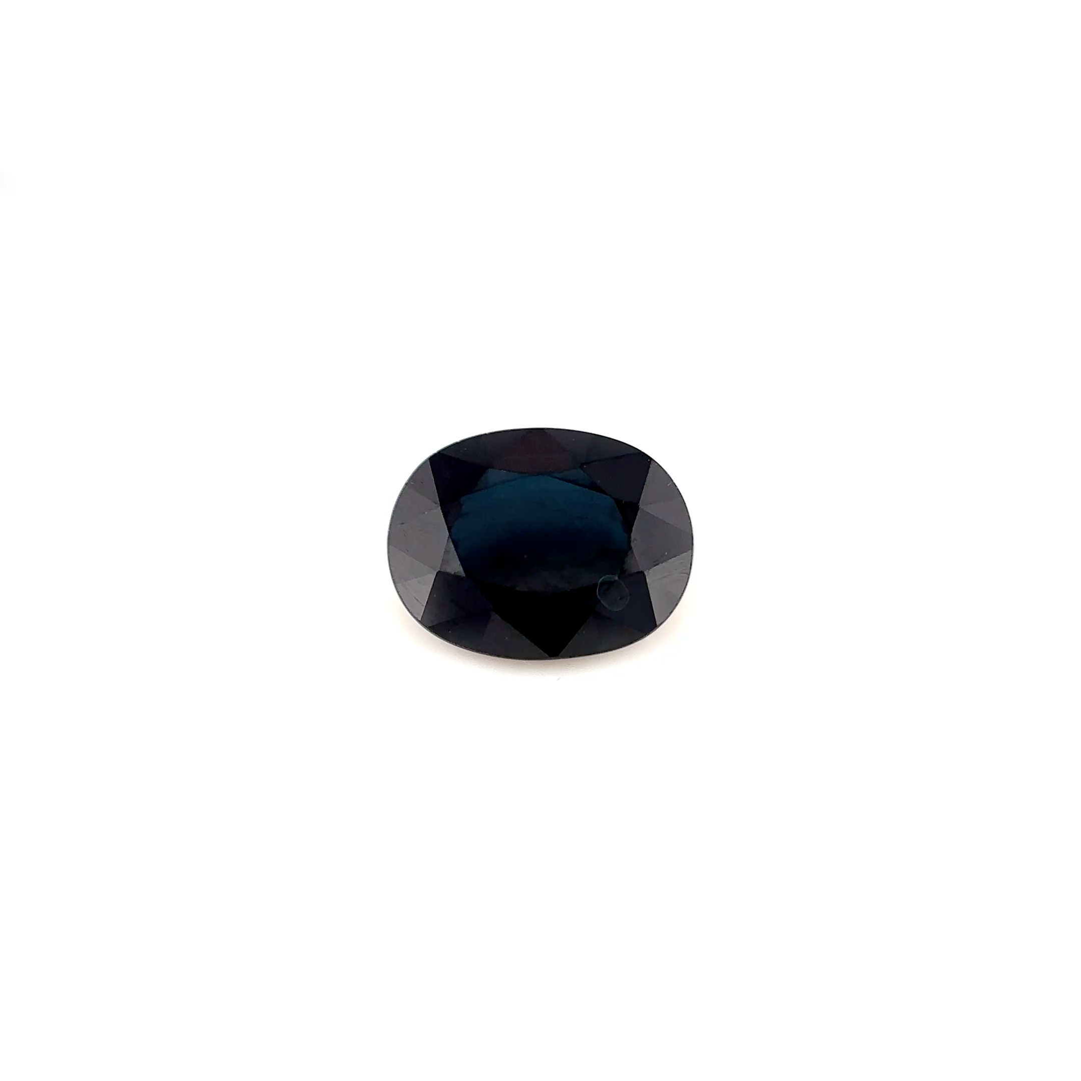 Szafir 2,46 ct, niebieski, szlif owalny