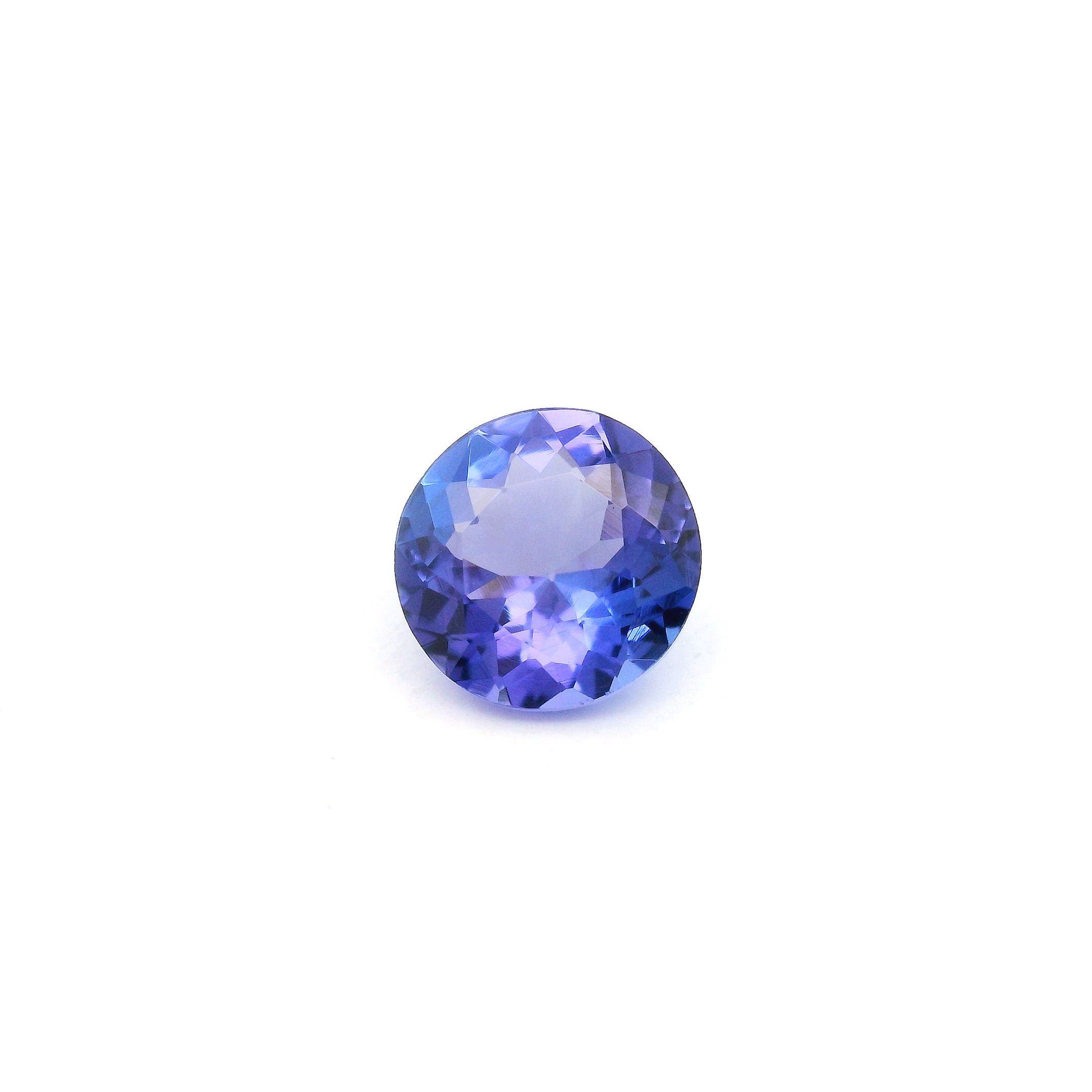 Tanzanit 1,39 ct, niebieski, szlif okrągły
