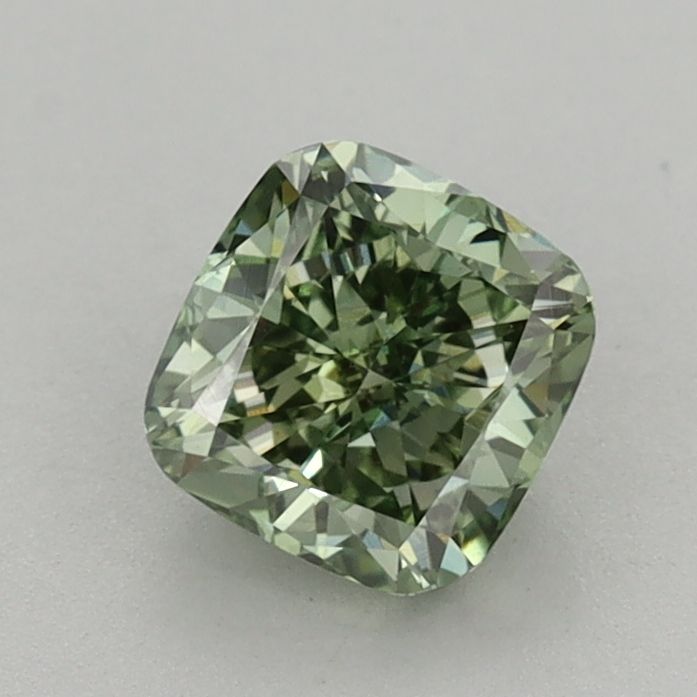 1.02 CT Fancy Vivid Green CUSHION BRILLIANT