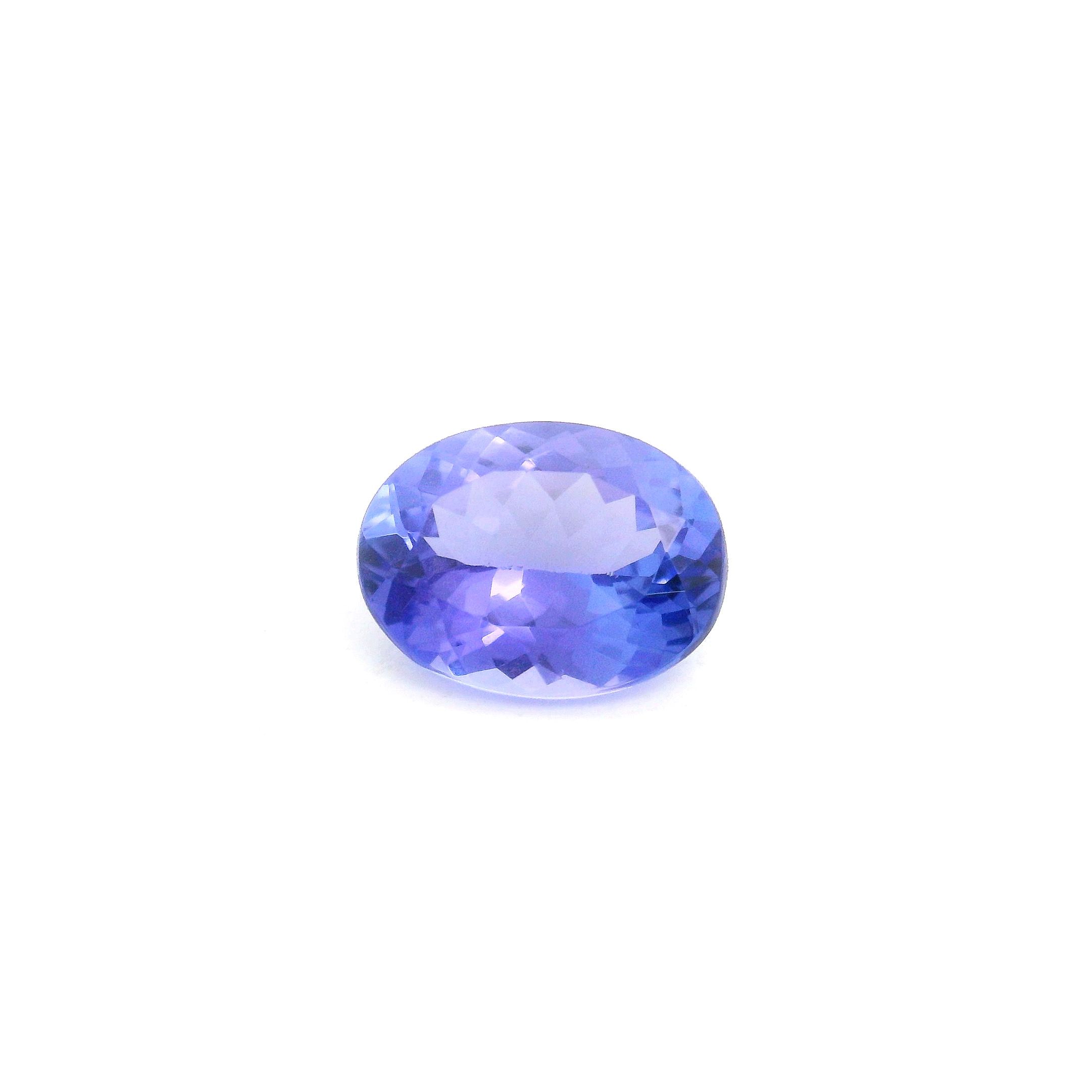 Tanzanit 1,65 ct, niebieski, szlif owalny