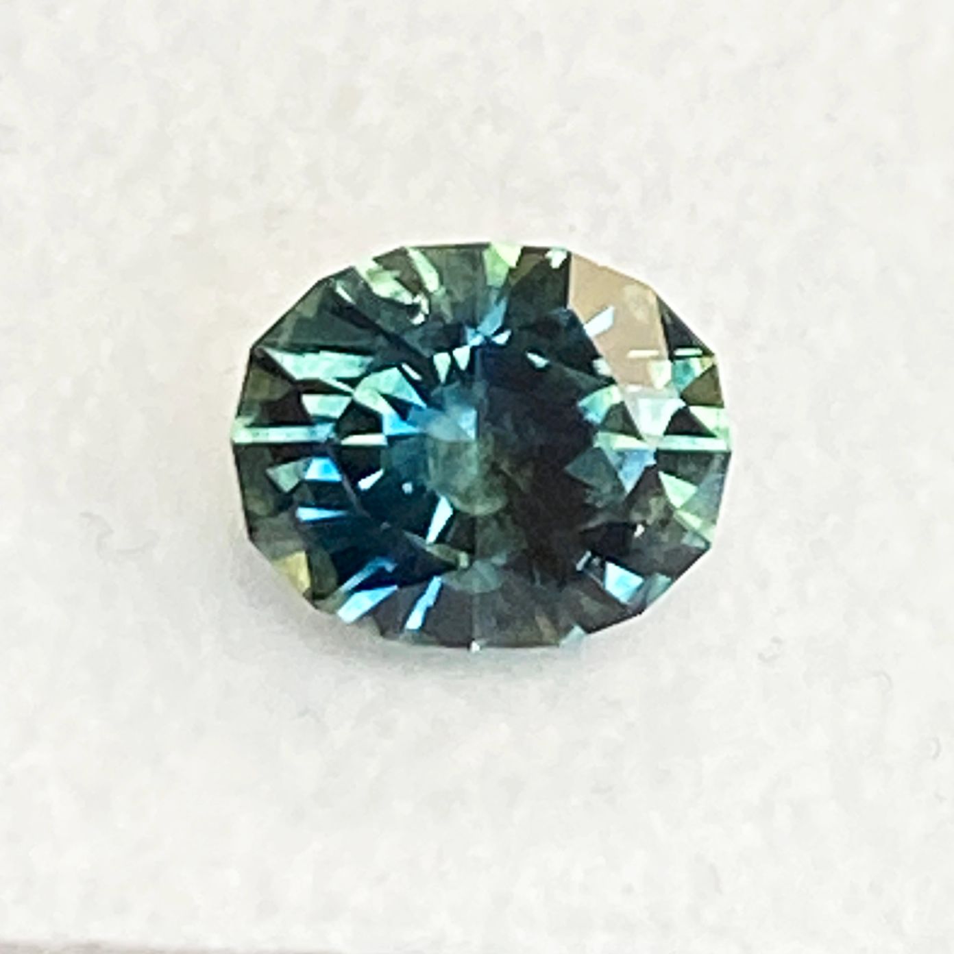 SAPPHIRE FACETED 1.6ct GREEN Blue Green EC UNITEDSTATES HEATED