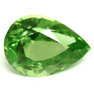 Granat 1,24 ct, zielony, szlif gruszka
