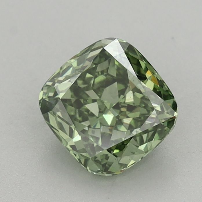 1.04 CT Fancy Vivid Green CUSHION BRILLIANT