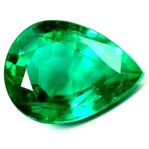 Szmaragd 1,50 ct, zielony, szlif gruszka