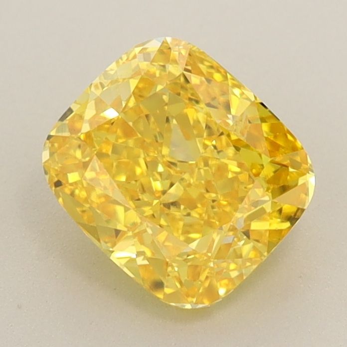 1.26 CT Fancy Vivid Yellow CUSHION BRILLIANT