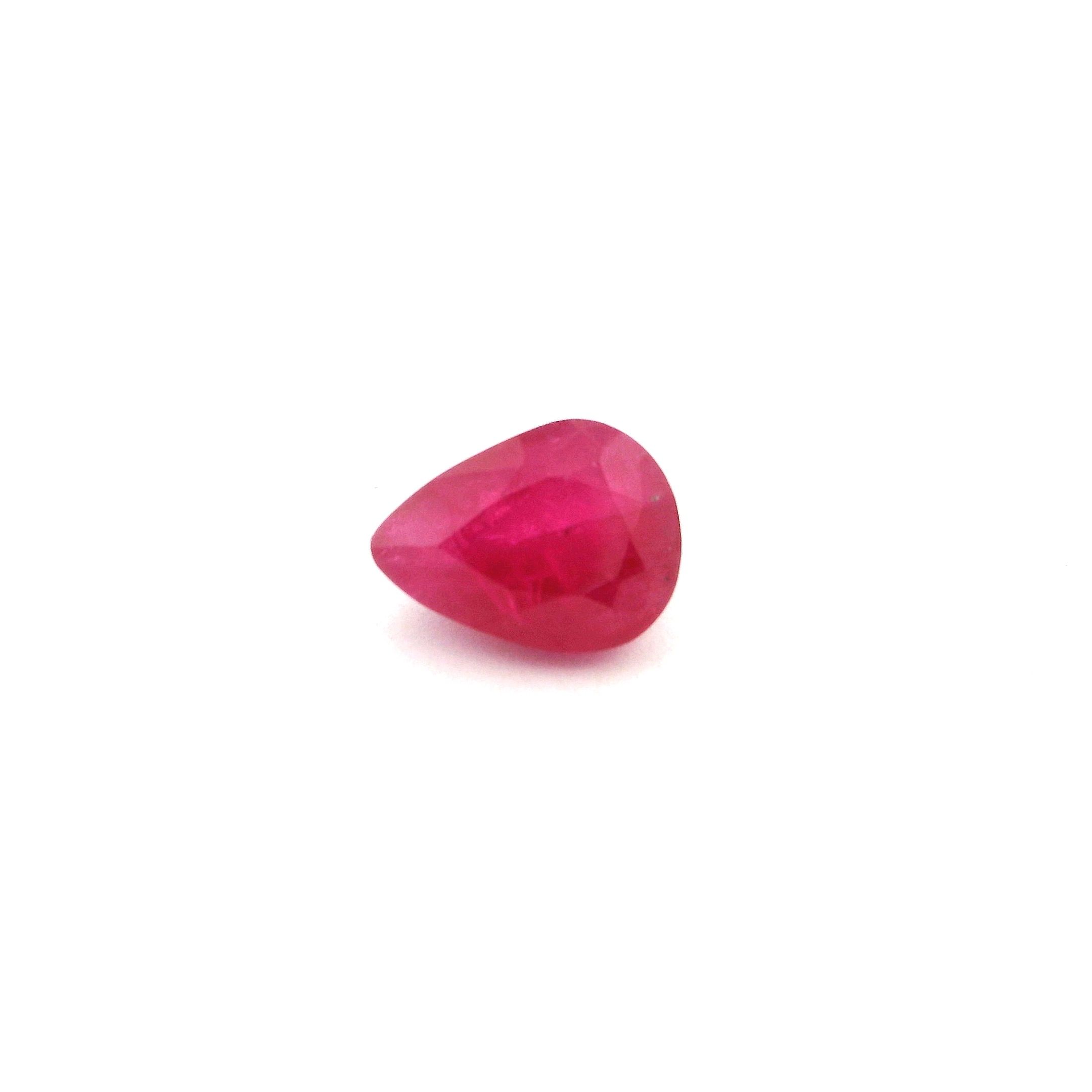 RUBY FACETED 1.91ct RED Medium Intense MI KENYA HEATED