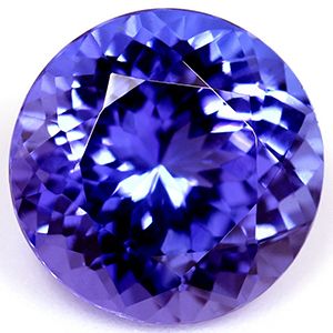 Tanzanit 3,43 ct, niebieski, szlif okrągły
