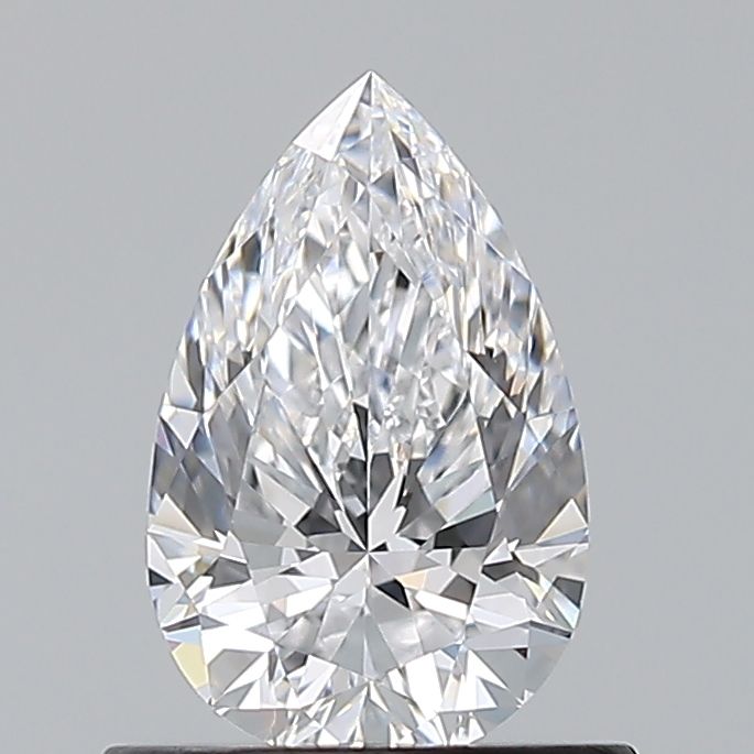 0.7-carat pear diamond with D color, null cut, and VVS2 clarity.