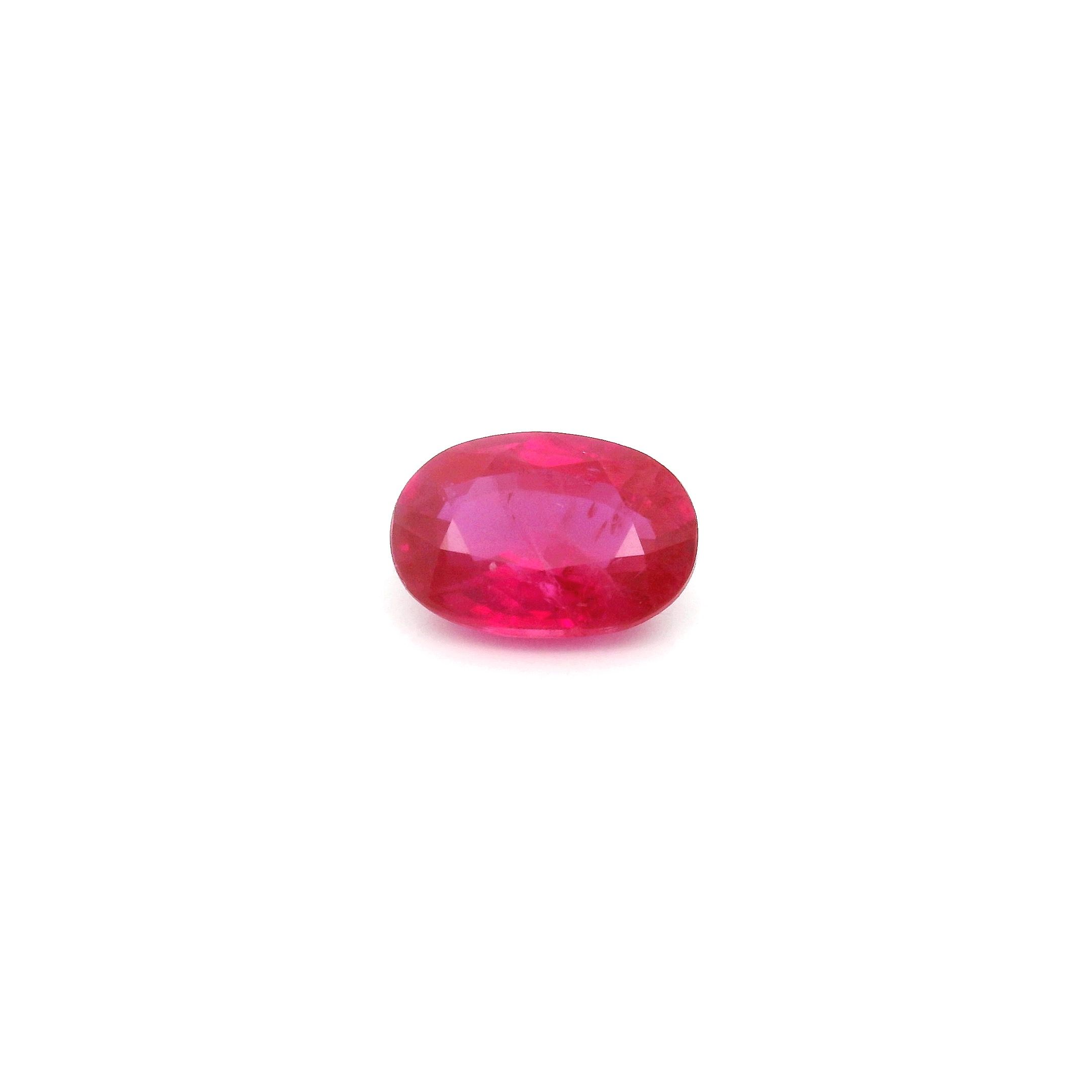 Rubin 1,00 ct, czerwony, szlif owalny