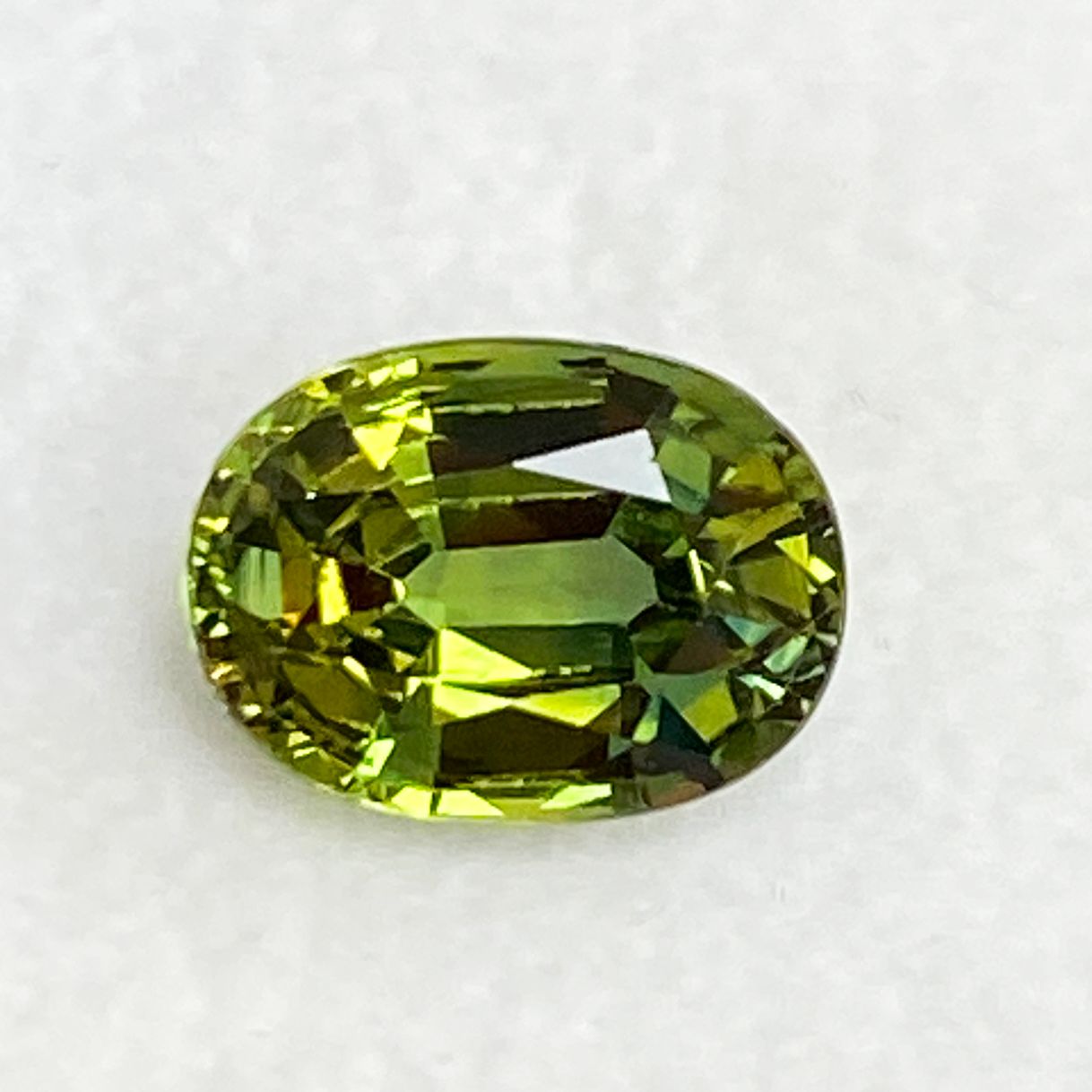 SAPPHIRE FACETED 1.32ct GREEN GREEN EC AUSTRALIA HEATED