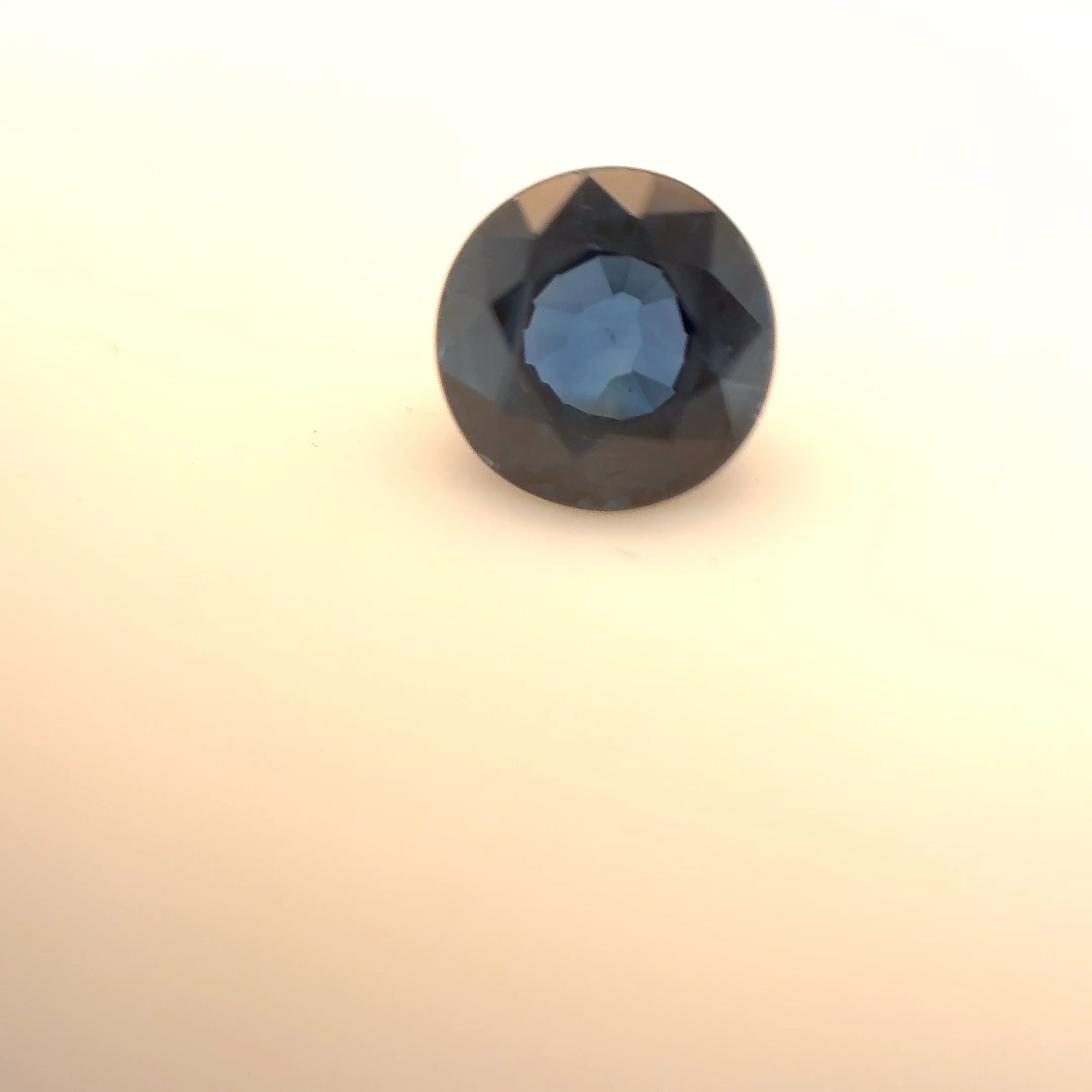 Szafir 1,09 ct, niebieski, szlif okrągły