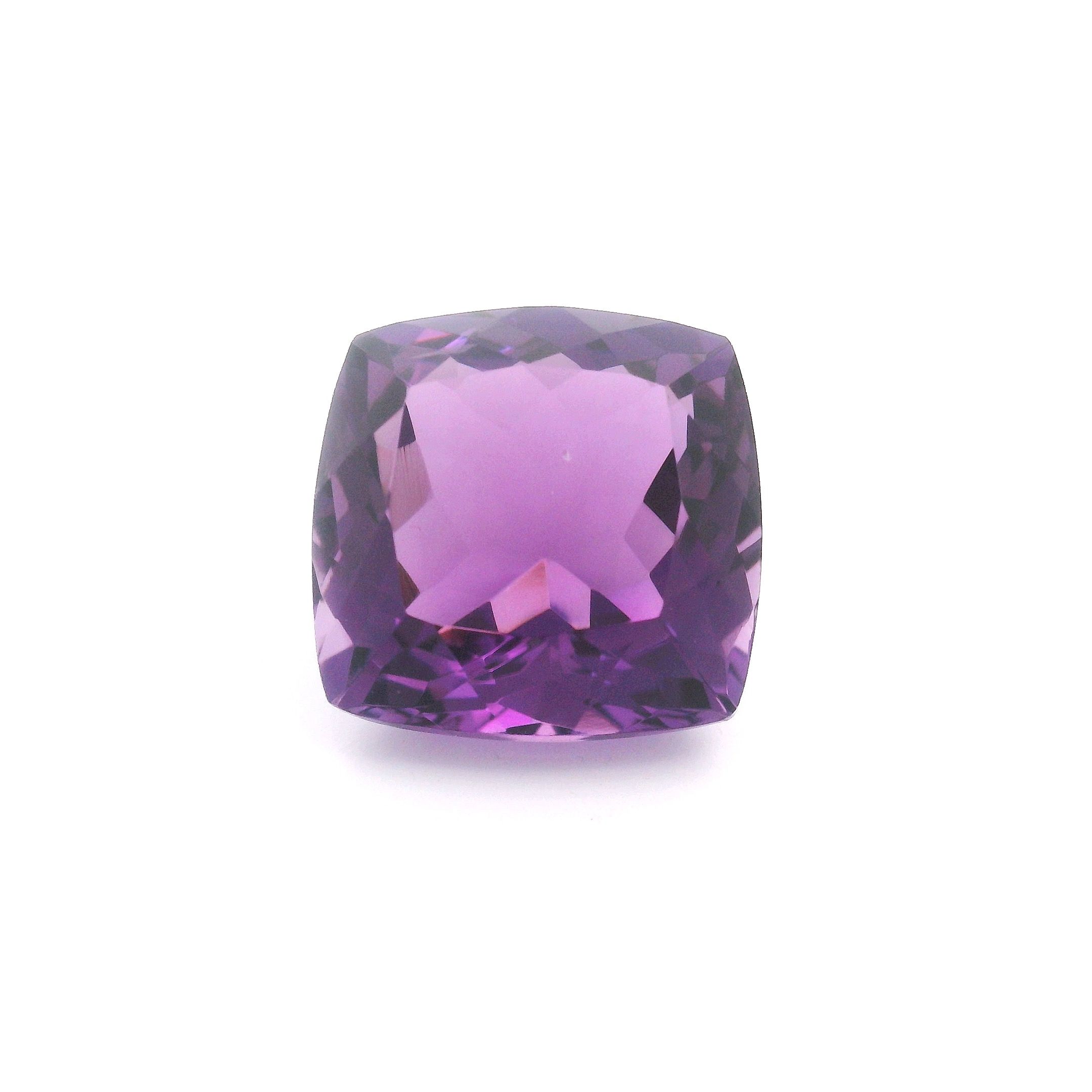 Ametyst 19,00 ct, purpurowy, szlif cushion