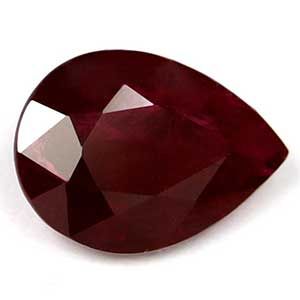 Rubin 1,25 ct, czerwony, szlif gruszka