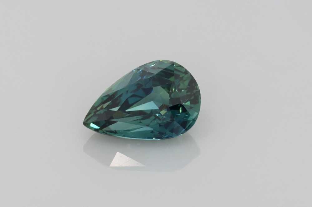2.01 Carat Vivid Teal Pear Sapphire