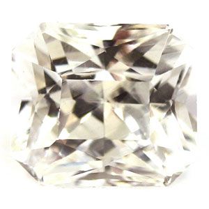 Szafir 1,52 ct, biały, szlif szmaragdowy