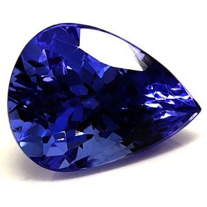 Tanzanit 2,92 ct, niebieski, szlif gruszka