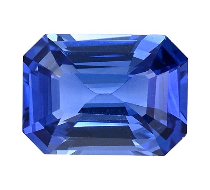 Szafir 1,05 ct, niebieski, szlif szmaragdowy