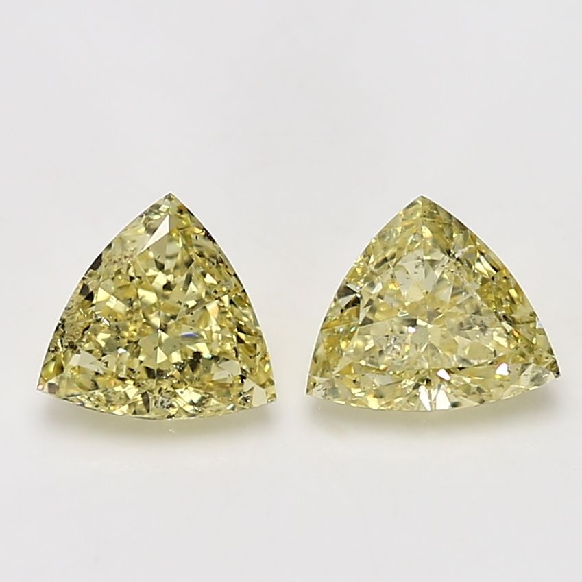 1.01 カラット Triangular ファンシー イエロー I1 天然 ダイヤモンド