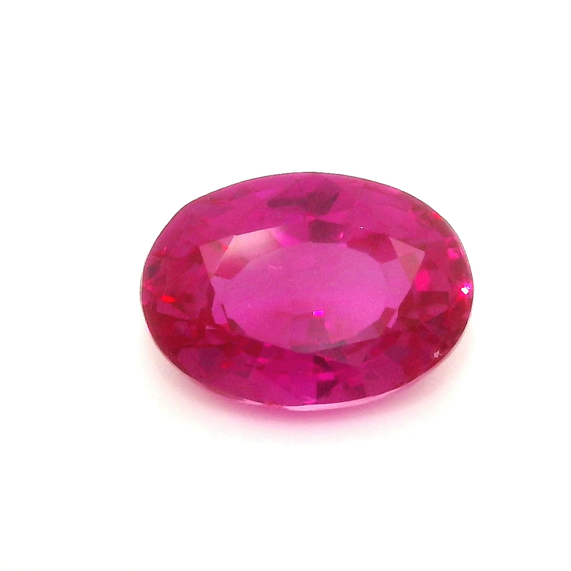 Rubin 1,57 ct, czerwony, szlif owalny