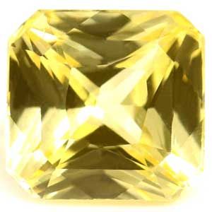 Szafir 1,67 ct, żółty, szlif szmaragdowy