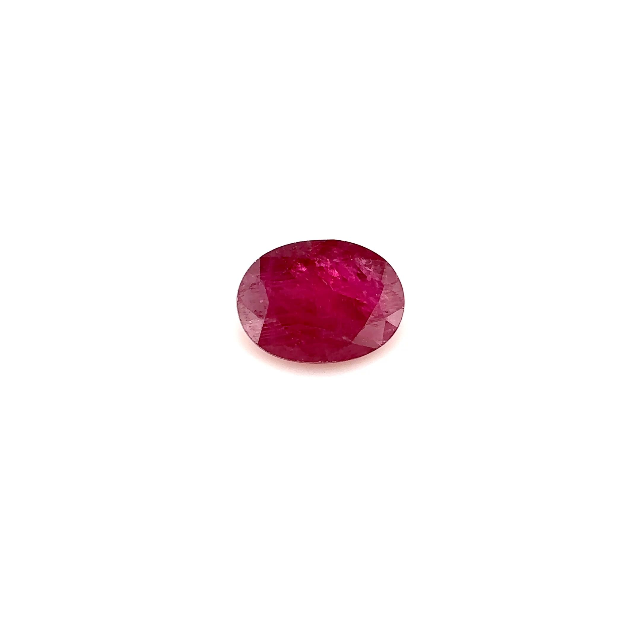 Rubin 1,16 ct, czerwony, szlif owalny