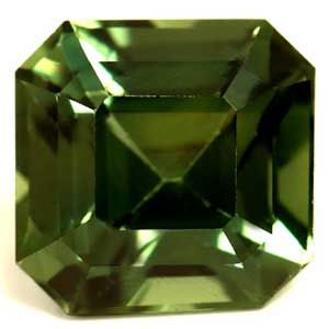 Szafir 1,03 ct, zielony, szlif szmaragdowy