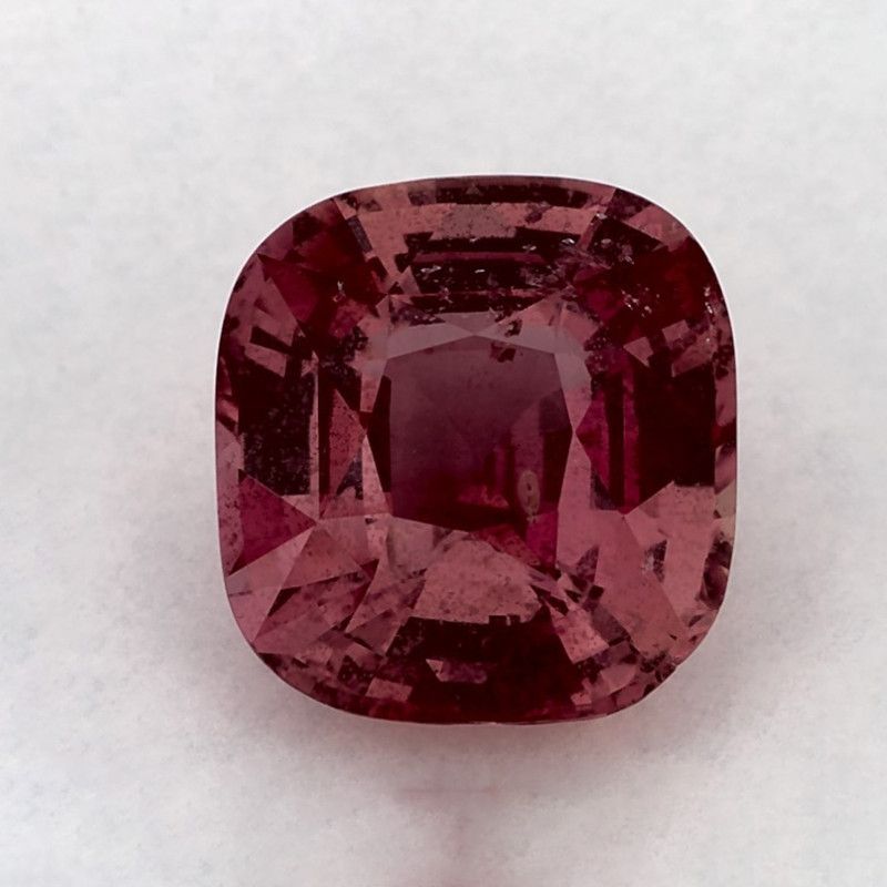 Szafir 3,47 ct, różowy, szlif cushion