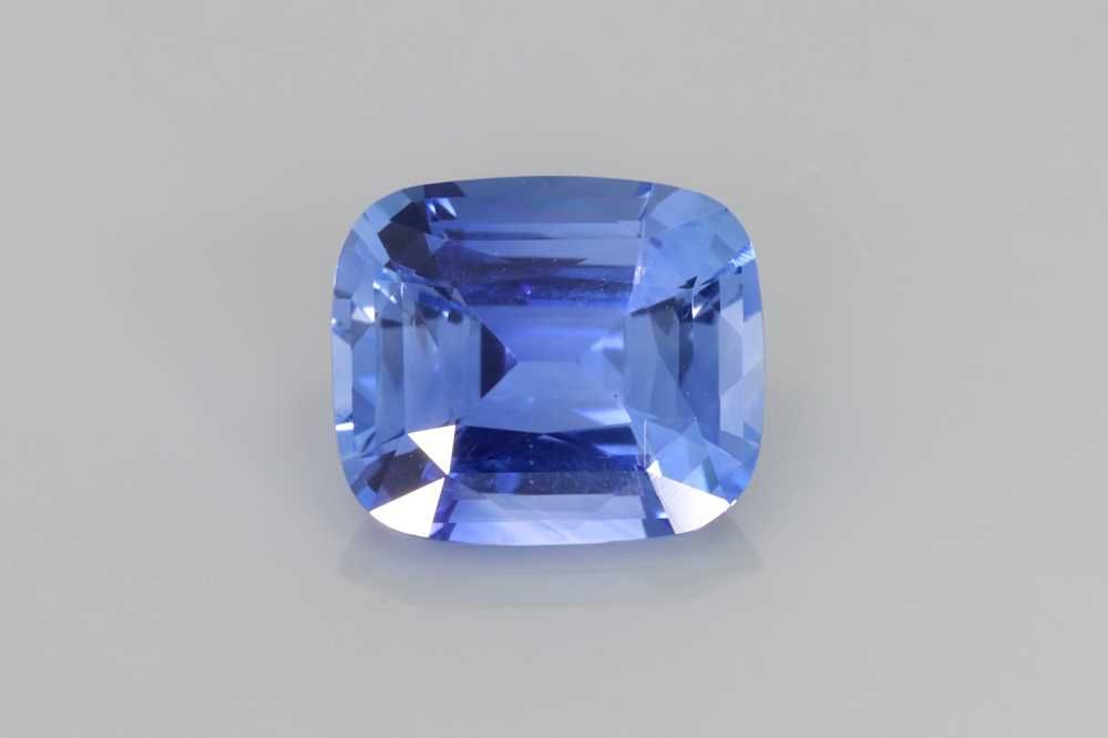 3.20 Carat Light Blue Cushion Sapphire