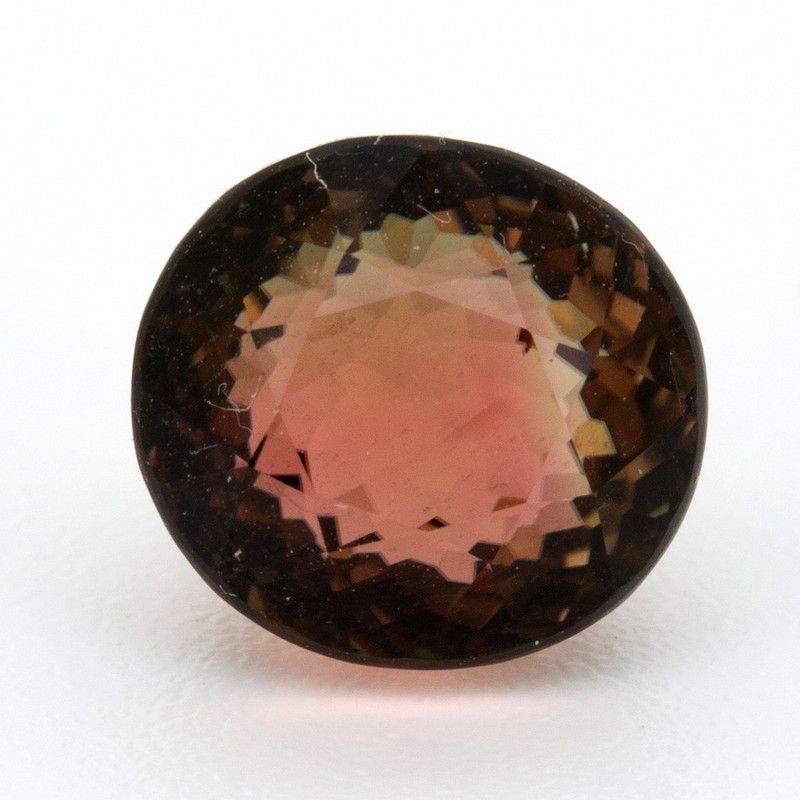 Turmalin 3,22 ct, dwubarwny, szlif owalny