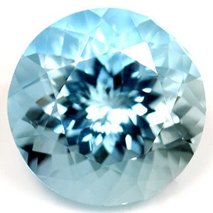 Akwamaryn 3,27 ct, niebieski, szlif okrągły