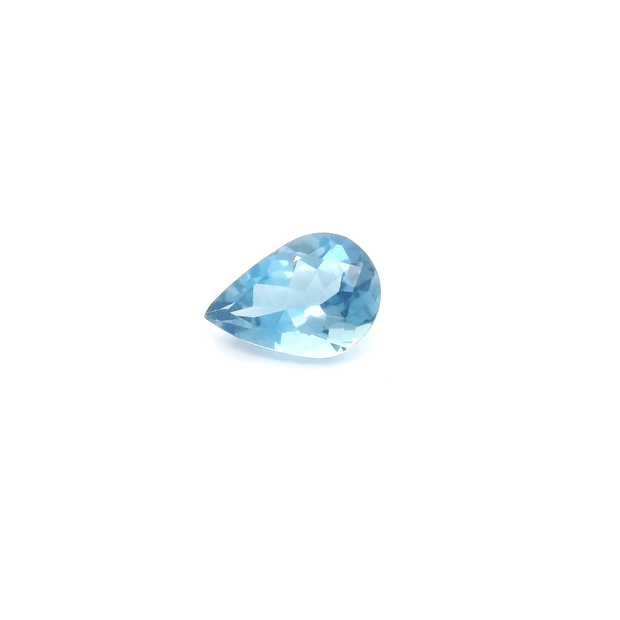 AQUAMARINE FACETED 0.59ct BLUE Medium EC BRAZIL HEATED