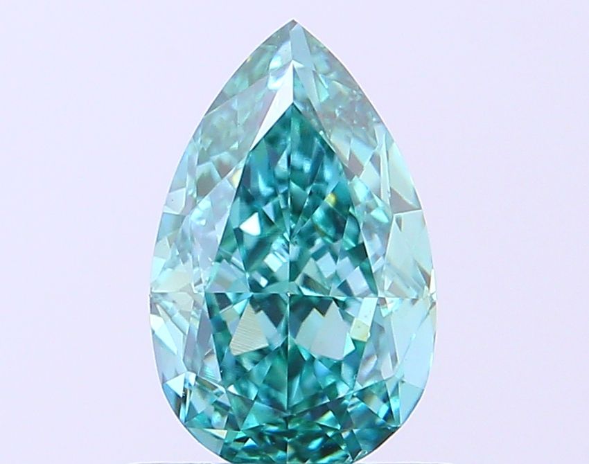 0.73 CT Fancy Vivid Green PEAR