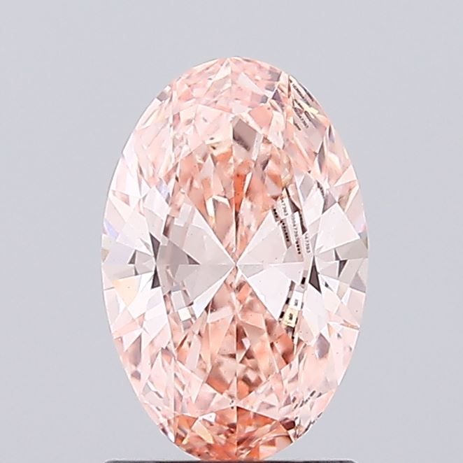 1.07 CT Fancy Vivid Orangey Pink OVAL