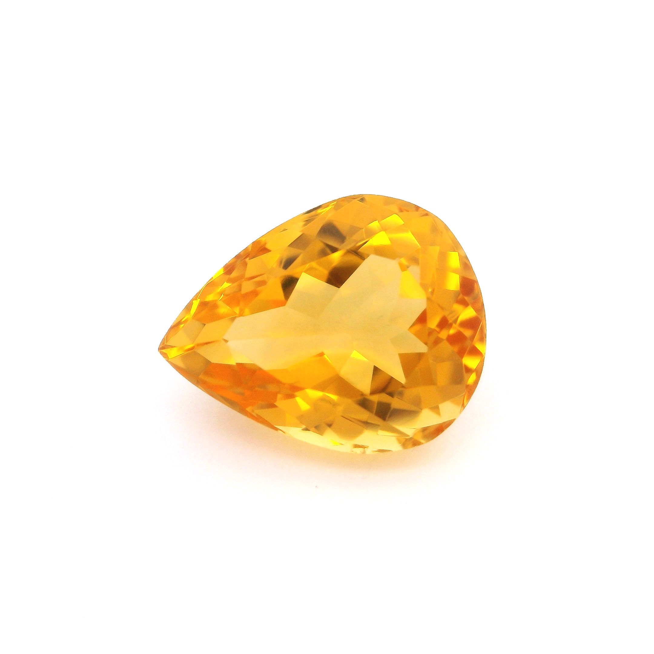 Cytryn 7,96 ct, żółty, szlif gruszka