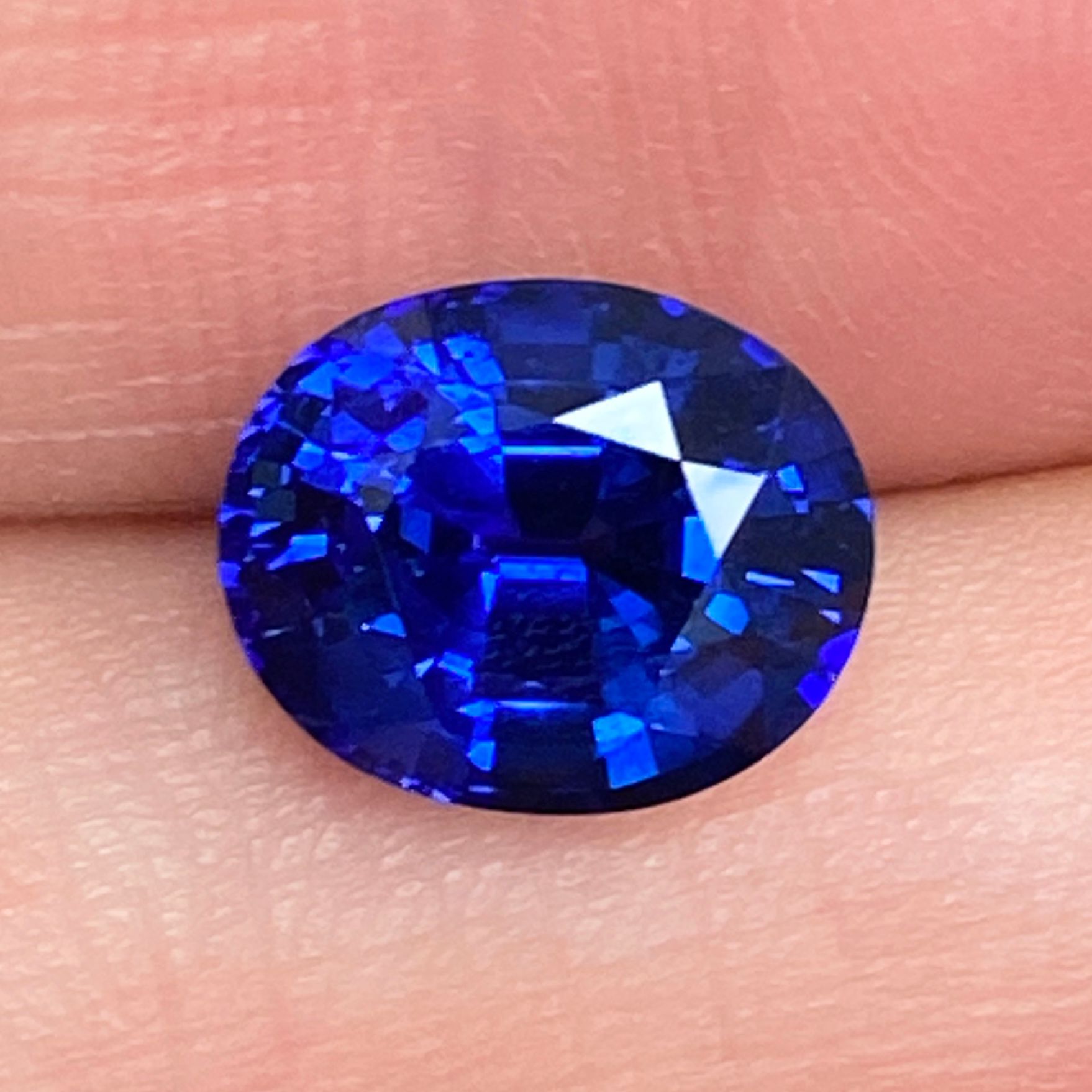 SAPPHIRE FACETED 4.94ct BLUE BLUE EC SRILANKA HEATED
