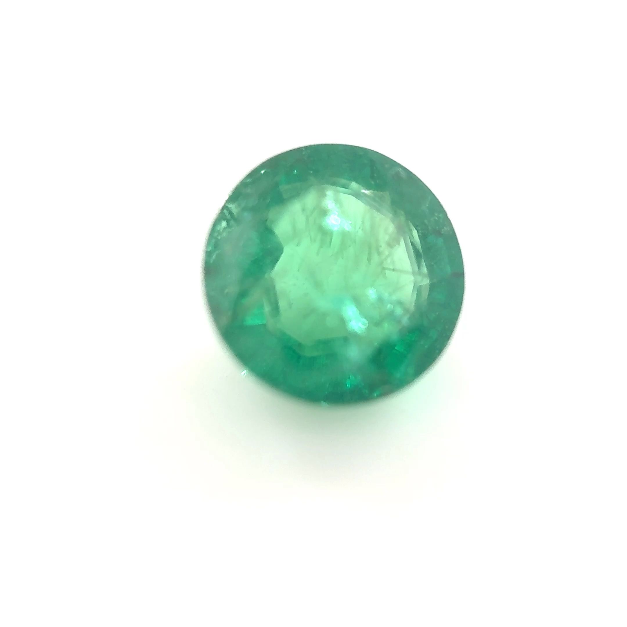 Szmaragd 1,62 ct, zielony, szlif okrągły