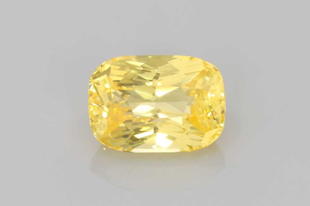 3.61 Carat Yellow Cushion Sapphire