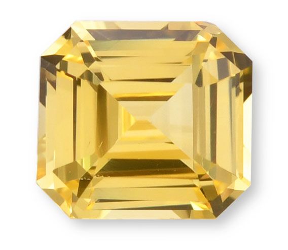 Szafir 2,05 ct, żółty, szlif szmaragdowy