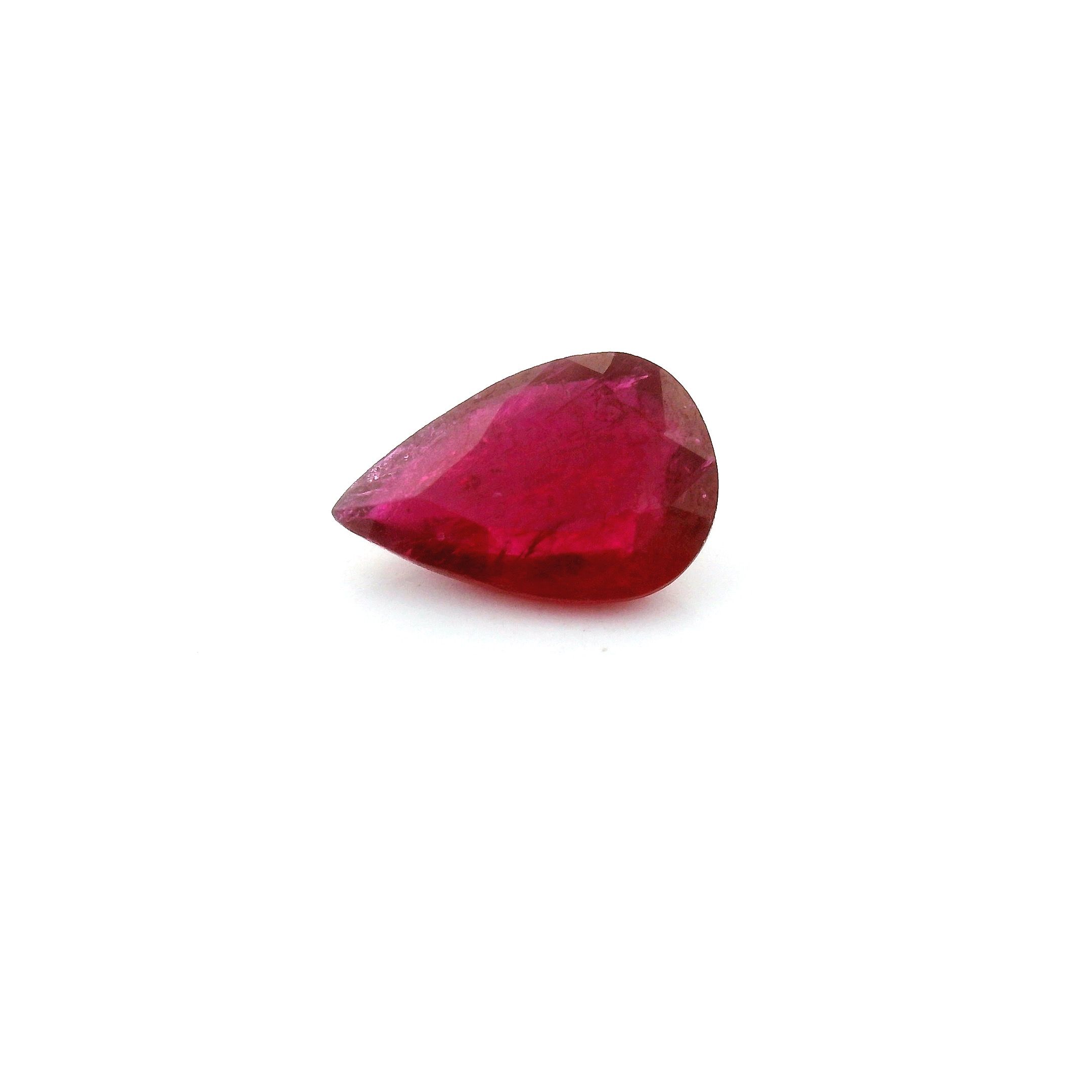 RUBY FACETED 1.17ct RED Medium Intense MI MOZAMBIQUE HEATED