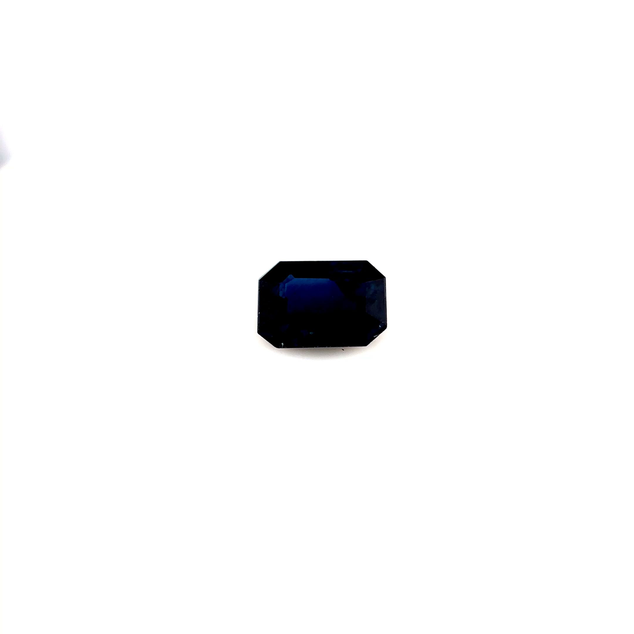 Szafir 1,18 ct, niebieski, szlif szmaragdowy