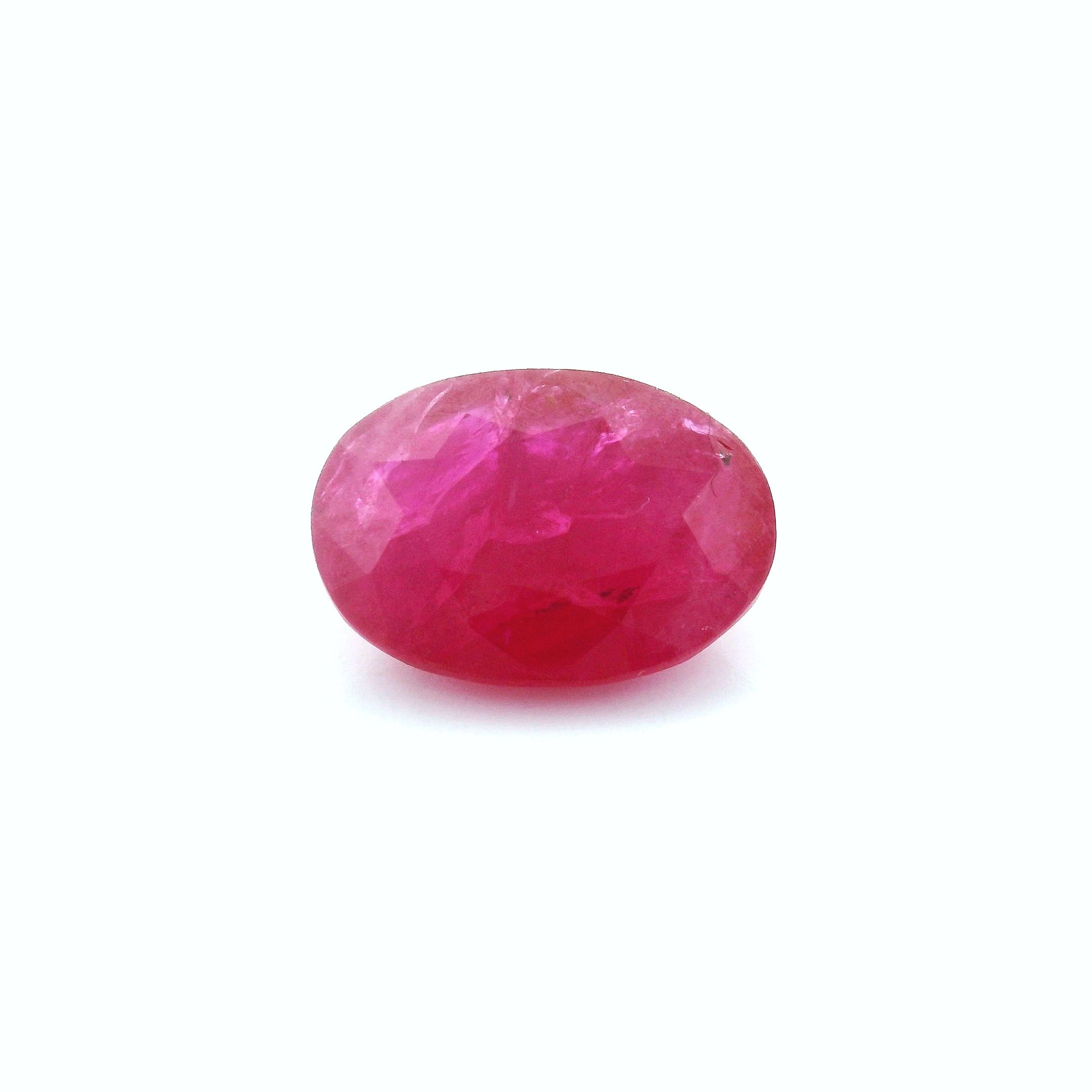 Rubin 3,10 ct, czerwony, szlif owalny