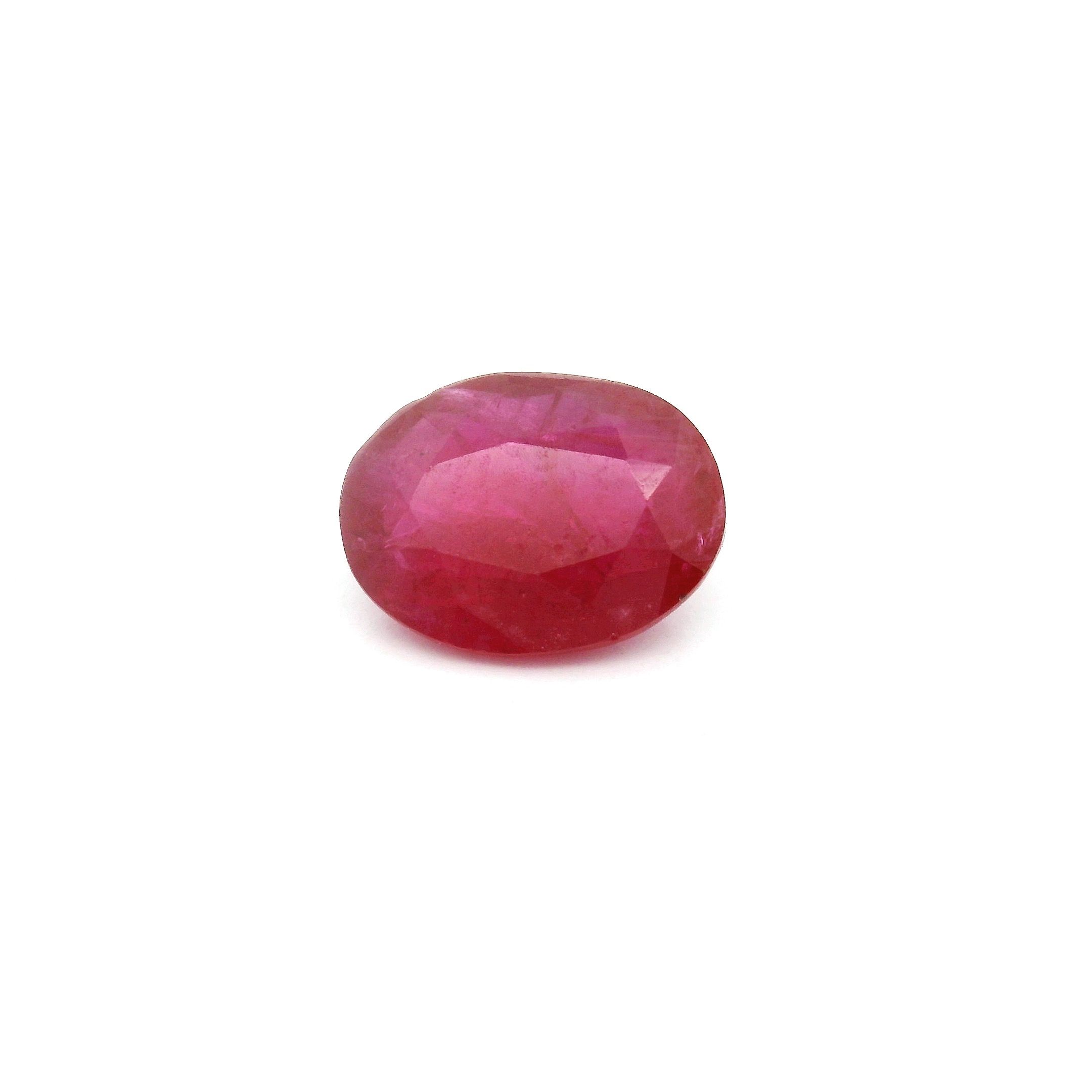 Rubin 1,97 ct, czerwony, szlif owalny