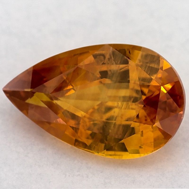 Szafir 3,91 ct, żółty, szlif gruszka