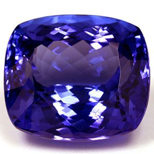 Tanzanit 36,37 ct, niebieski, szlif cushion