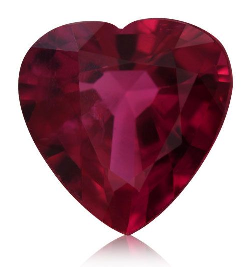 Rubin 1,09 ct, czerwony, szlif serce