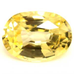 Szafir 1,05 ct, żółty, szlif owalny